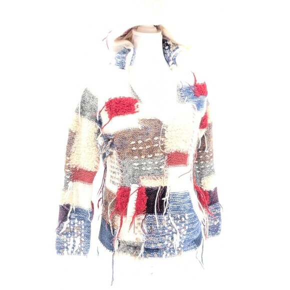 Artisan de Luxe Anthropologie Knit Patchwork Pullover Hoodie Sweater Size S/M - Picture 6 of 6
